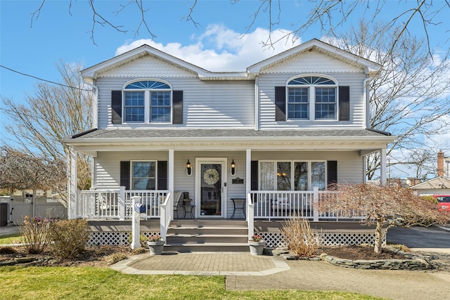 view of front of home featuring covered porch