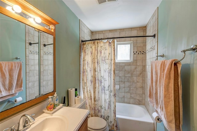 101 Grissom Way, Hauppauge, NY 11788 - full bath featuring shower / bath combo, visible vents, toilet, and vanity