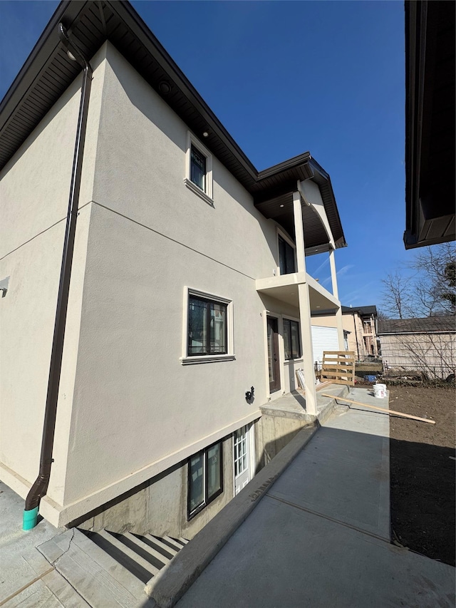 view of home's exterior featuring stucco siding