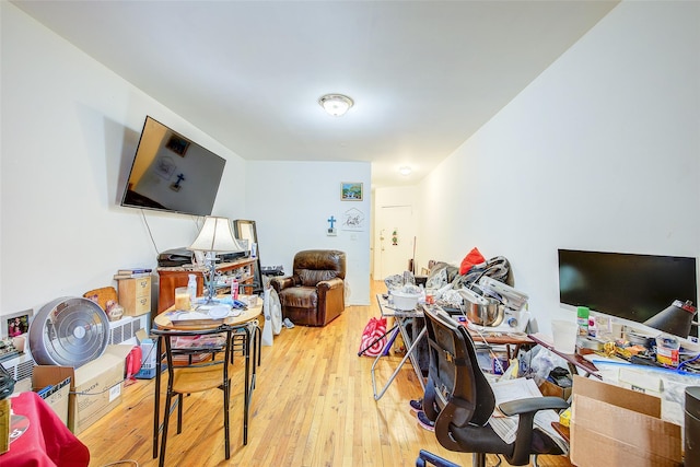 office area featuring hardwood / wood-style floors