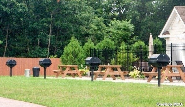 view of yard featuring fence