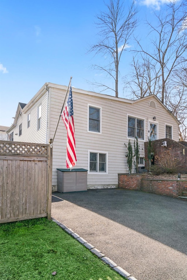 exterior space featuring fence