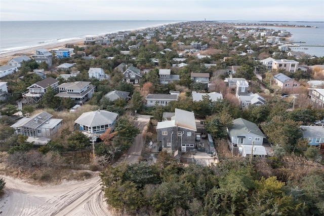 aerial view with a water view and a residential view