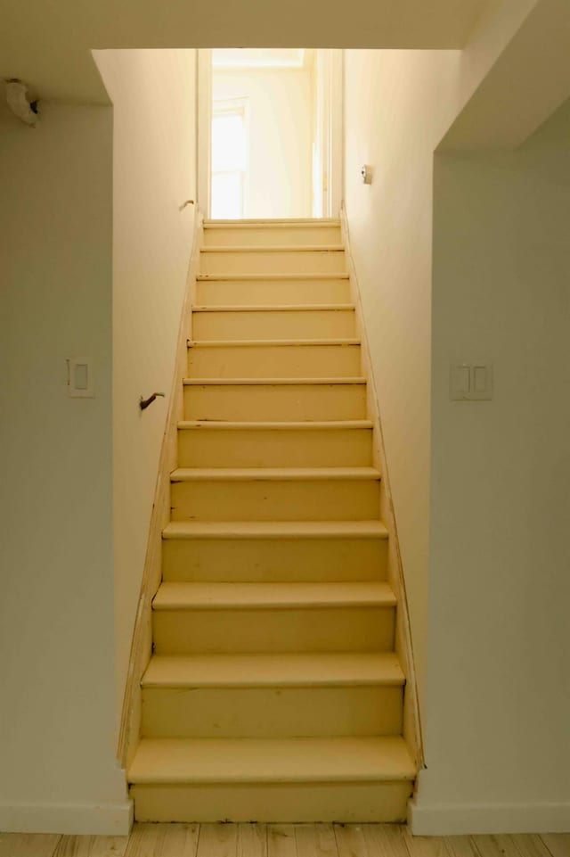 stairs with baseboards