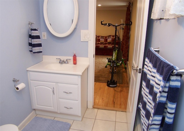 bathroom featuring vanity and tile patterned flooring