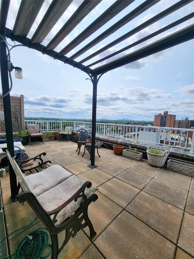 10740 Queens Blvd Pha, Pha, Forest Hills, NY 11375 - view of patio / terrace featuring a pergola