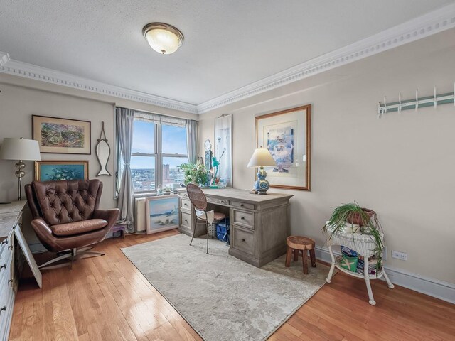 10740 Queens Blvd Pha, Pha, Forest Hills, NY 11375 - office with light wood finished floors, crown molding, and baseboards