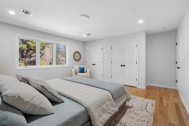 250 Blauvelt Rd, Pearl River, NY 10965 - bedroom featuring visible vents, recessed lighting, and two closets