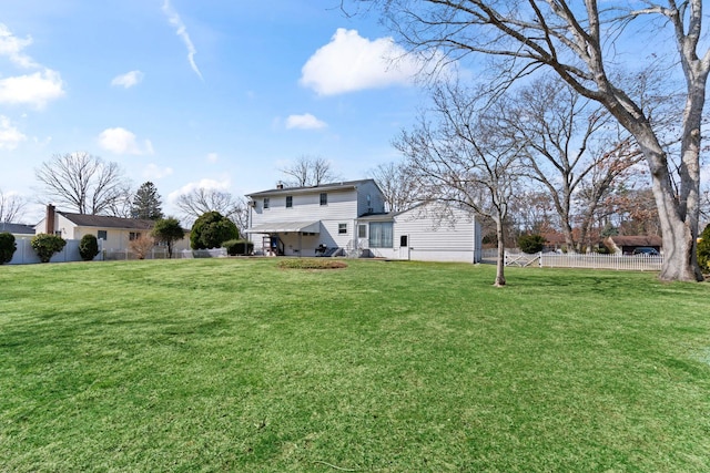 view of yard featuring fence