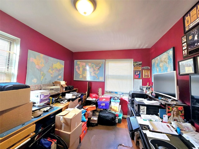 view of home office