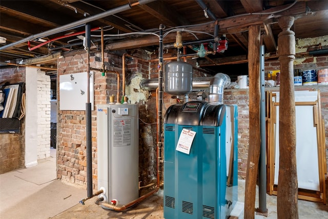 utility room featuring gas water heater