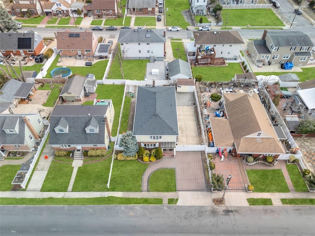 aerial view with a residential view