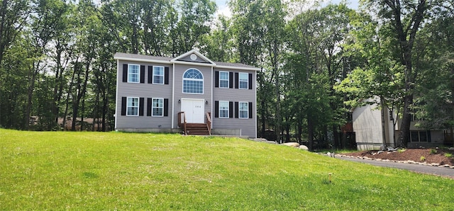 164 Lake Shore Dr E, Rock Hill, NY 12775 - colonial house featuring a front yard and view of scattered trees