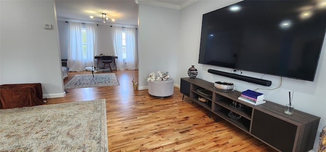 164 Lake Shore Dr E, Rock Hill, NY 12775 - living room featuring crown molding and light wood finished floors