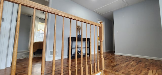 164 Lake Shore Dr E, Rock Hill, NY 12775 - stairs featuring attic access and wood finished floors