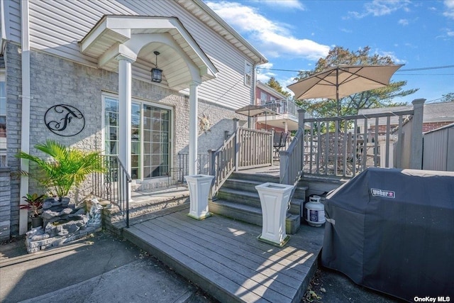 deck with area for grilling