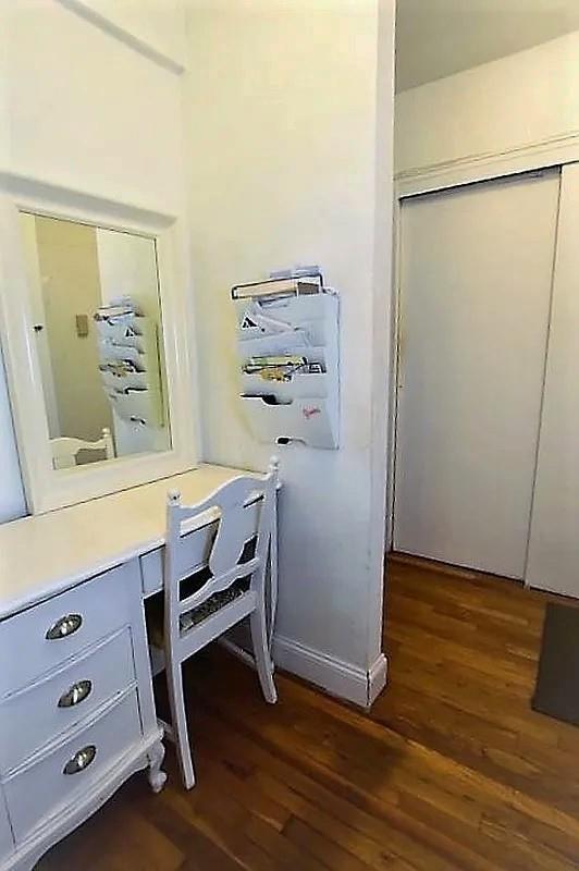 47-37 45th St Unit 2A, Sunnyside, NY 11377 - office area with dark wood finished floors and built in desk