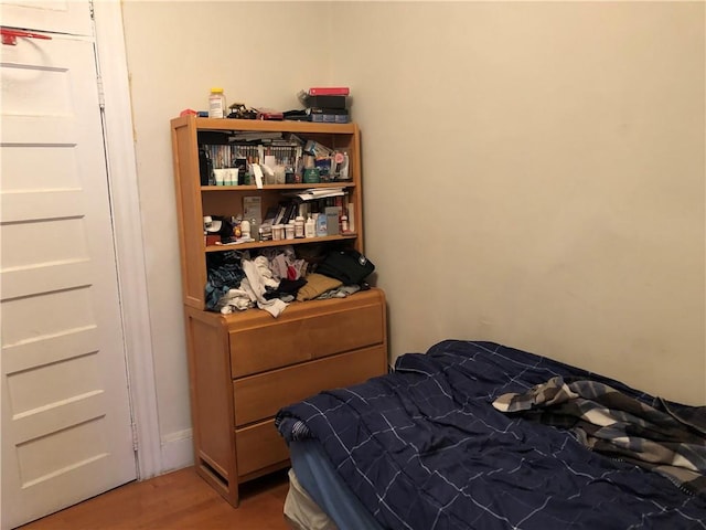 bedroom featuring light wood-type flooring