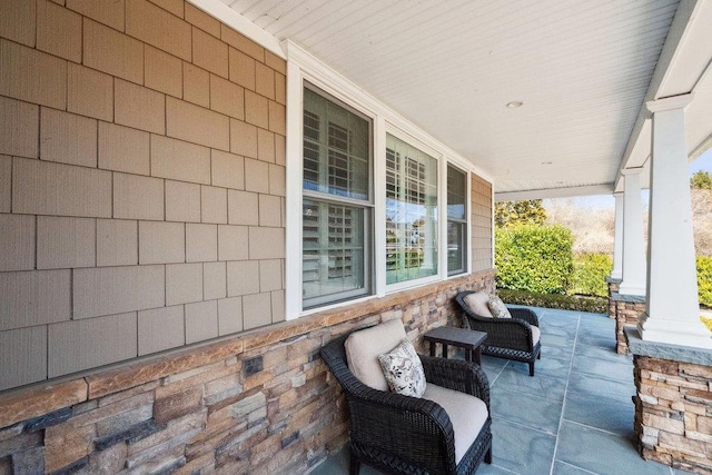 view of patio with a porch