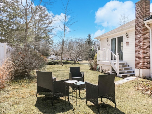 view of yard featuring fence