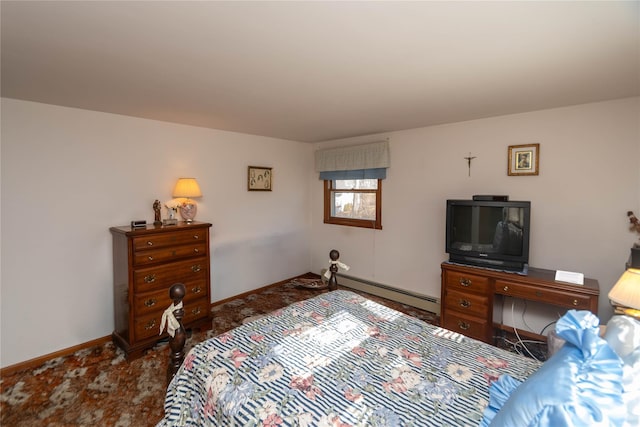 bedroom featuring baseboards and baseboard heating