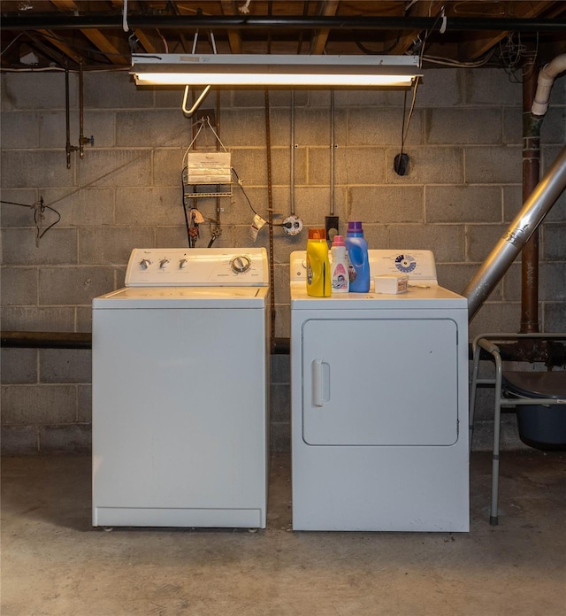 laundry room with washer and clothes dryer and laundry area