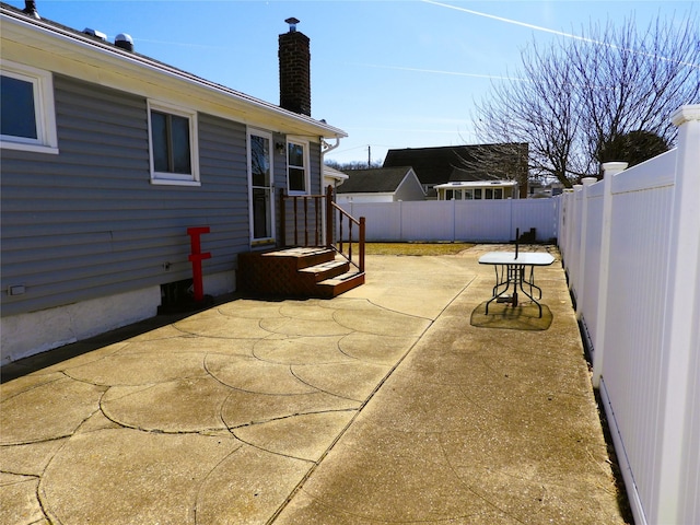 view of patio featuring a fenced backyard