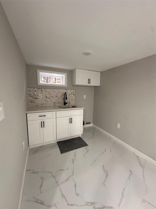 223-45 113th Dr, Queens Village, NY 11429 - bar area featuring decorative backsplash and light marble finish floors