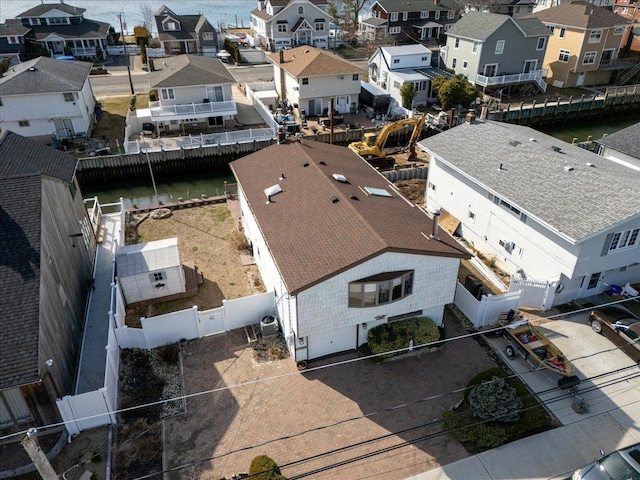 aerial view with a residential view