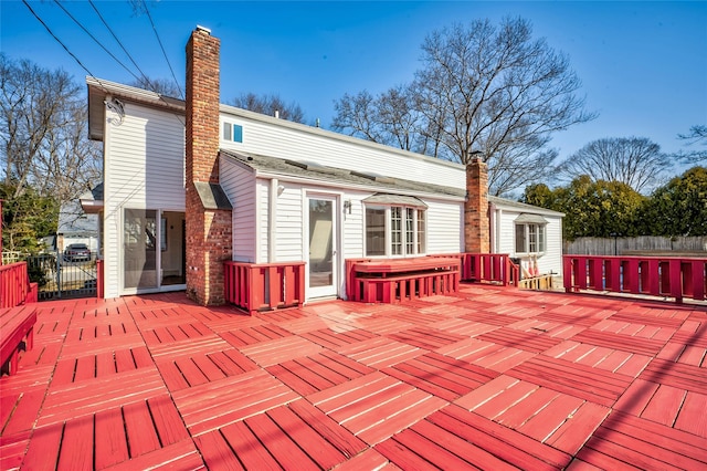 deck featuring fence