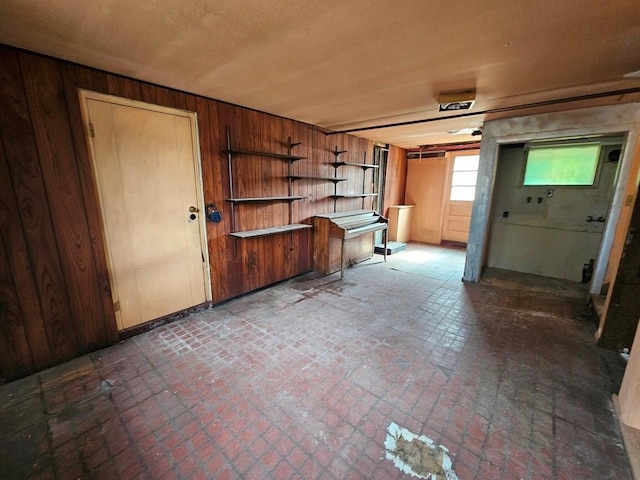 interior space with wood walls