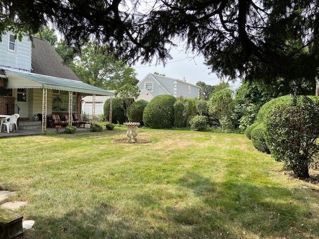 view of yard with a patio area