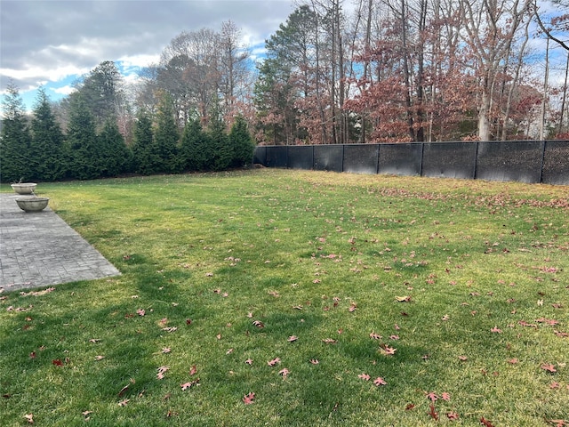 view of yard with fence