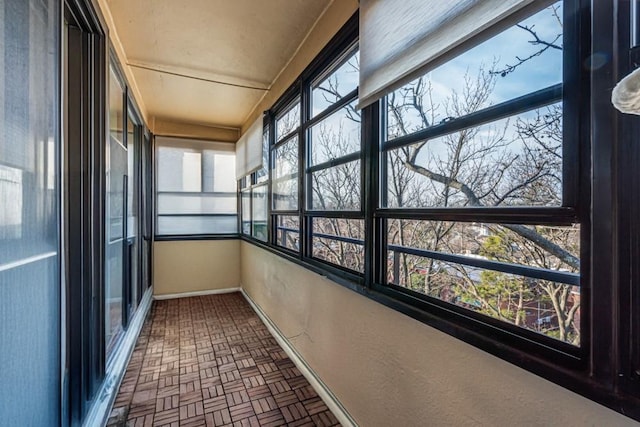 view of unfurnished sunroom