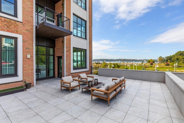 view of patio with an outdoor living space