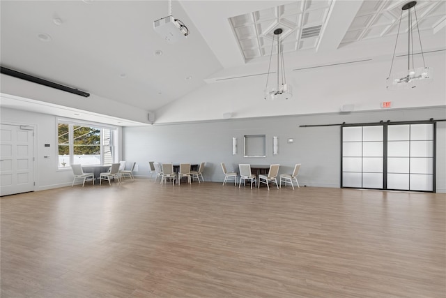 garage with baseboards