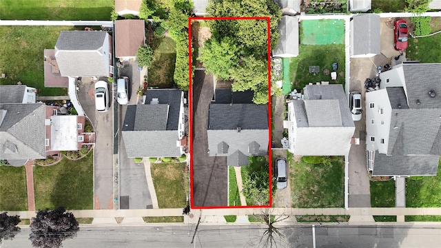 50 Cameron Ave, Hempstead, NY 11550 - aerial perspective of suburban area featuring property boundaries highlighted
