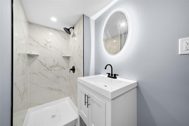 50 Cameron Ave, Hempstead, NY 11550 - bathroom with a marble finish shower and vanity