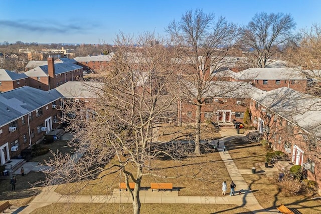 bird's eye view with a residential view