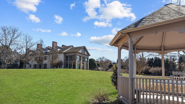 view of yard with a gazebo