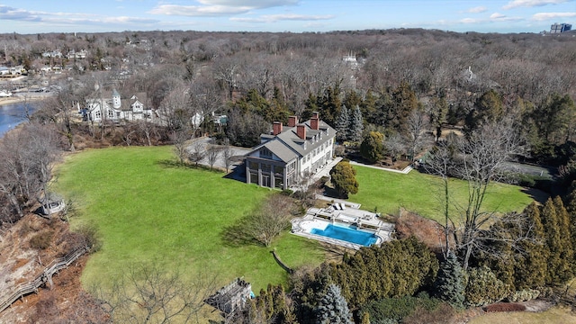 aerial view with a view of trees