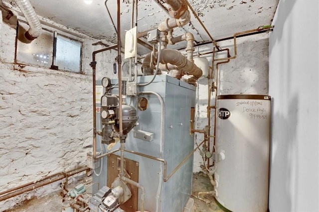 utility room with water heater