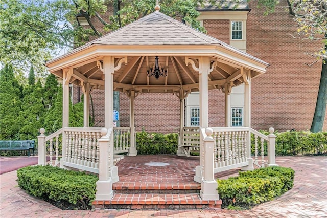 exterior space with a gazebo