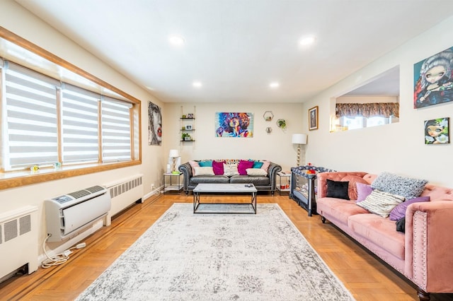 3125 Spencer Dr, Bronx, NY 10465 - living room with radiator heating unit, recessed lighting, and heating unit
