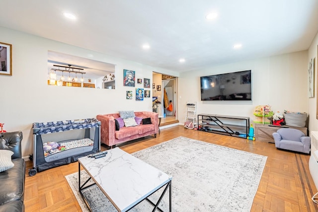 3125 Spencer Dr, Bronx, NY 10465 - living room featuring baseboards and recessed lighting
