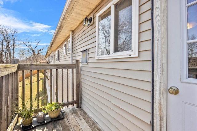 deck featuring fence