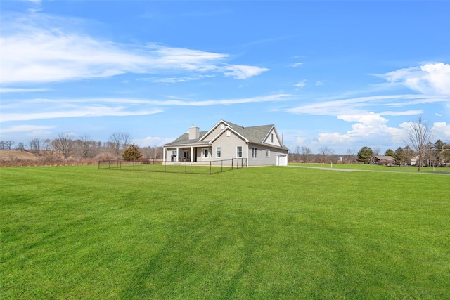 view of yard with fence