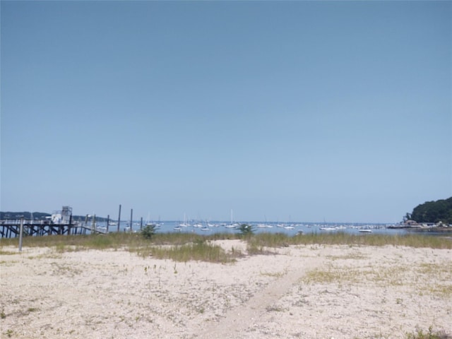 property view of water featuring a view of the beach