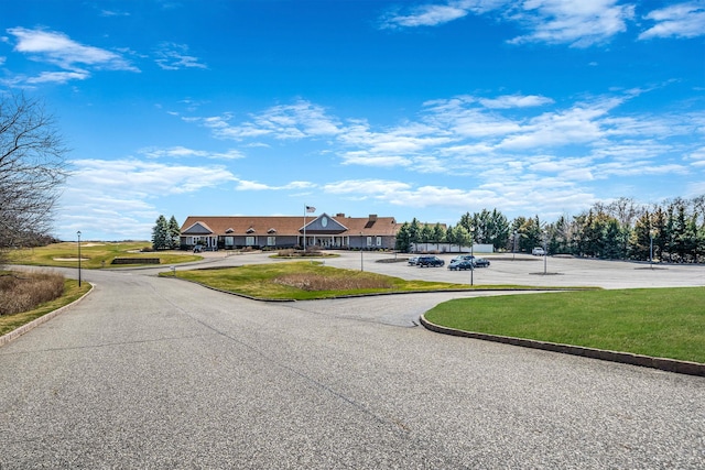 view of street featuring curbs