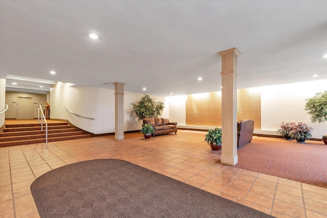 building lobby with stairs